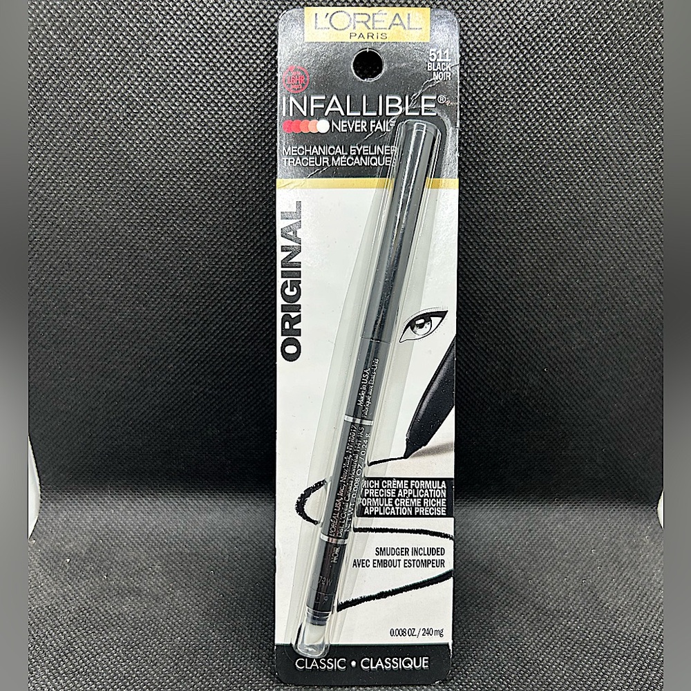 L'Oreal Infallible Never Fail Original Mechanical Eyeliner 511 Black Noir New